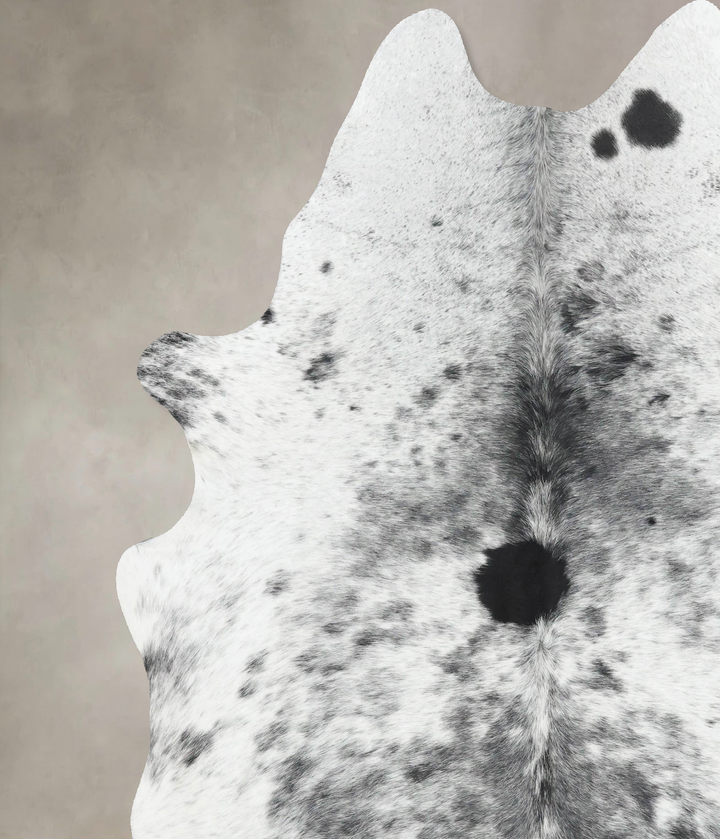 Salt and Pepper Black X-Large Brazilian Cowhide Rug 7'5"H x 6'2"W #B13371 by Hudson Hides