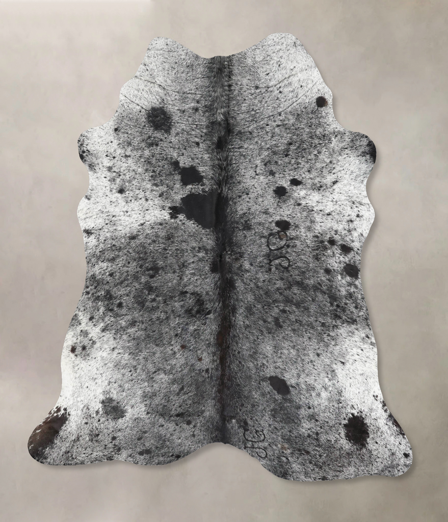 Salt and Pepper Black X-Large Brazilian Cowhide Rug 6'11"H x 6'1"W #B13372 by Hudson Hides