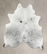Salt and Pepper Black Large Brazilian Cowhide Rug 6'4"H x 5'9"W #B13375 by Hudson Hides