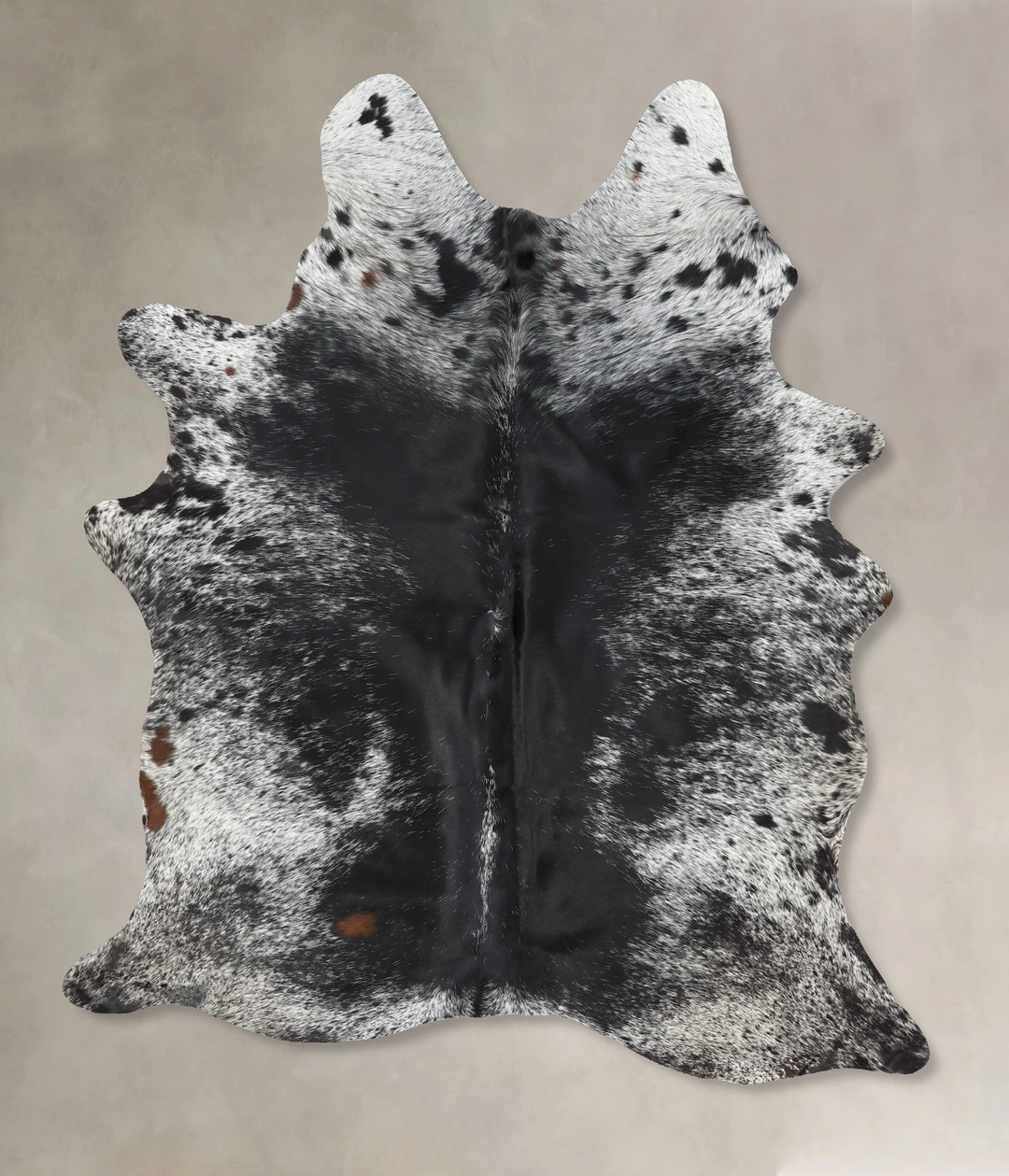 Salt and Pepper Black Large Brazilian Cowhide Rug 7'0"H x 5'2"W #B1337