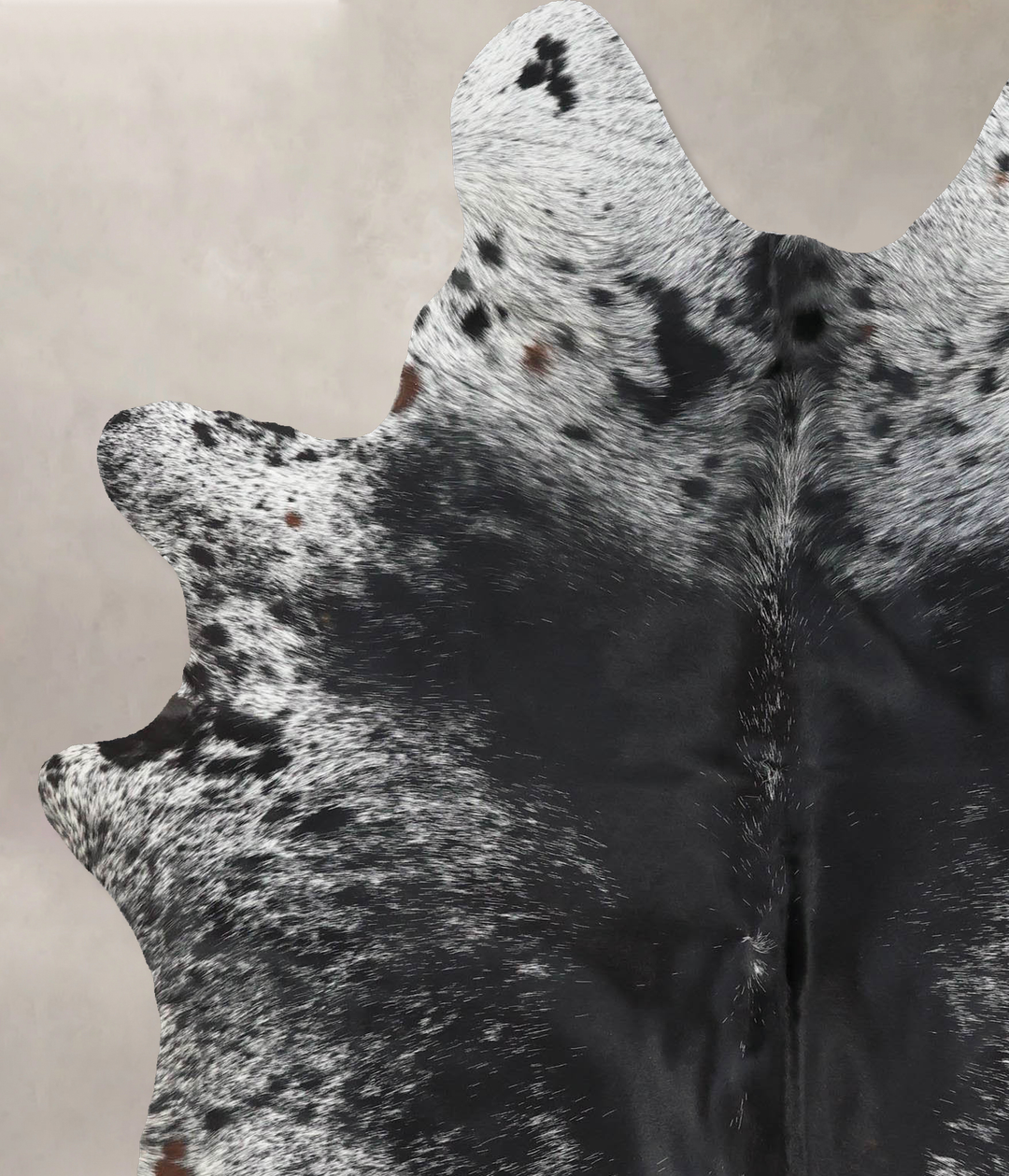 Salt and Pepper Black Large Brazilian Cowhide Rug 7'0"H x 5'2"W #B1337