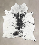 Salt and Pepper Black X-Large Brazilian Cowhide Rug 7'5"H x 5'9"W #B13380 by Hudson Hides