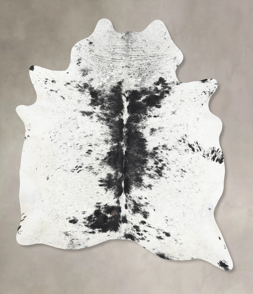 Salt and Pepper Black X-Large Brazilian Cowhide Rug 7'5"H x 5'9"W #B13380 by Hudson Hides