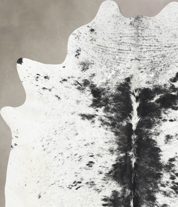 Salt and Pepper Black X-Large Brazilian Cowhide Rug 7'5"H x 5'9"W #B13380 by Hudson Hides