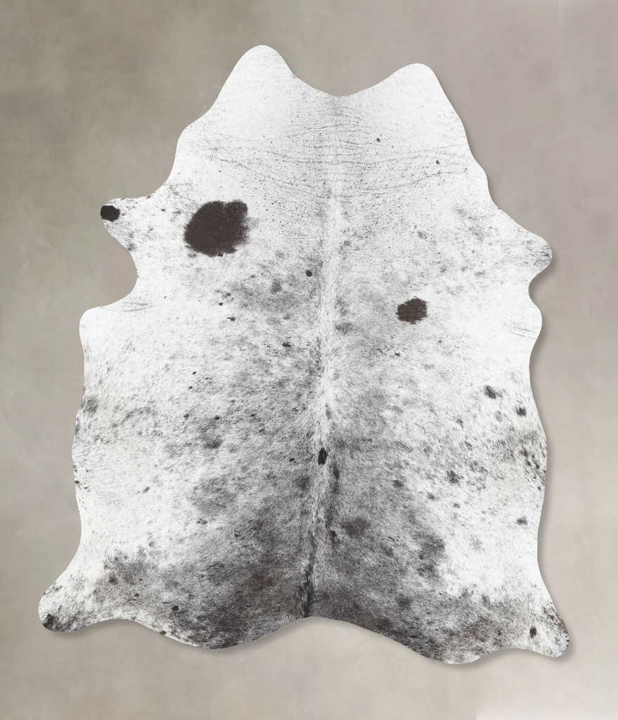 Salt and Pepper Black Large Brazilian Cowhide Rug 7'0"H x 5'7"W #B13390 by Hudson Hides