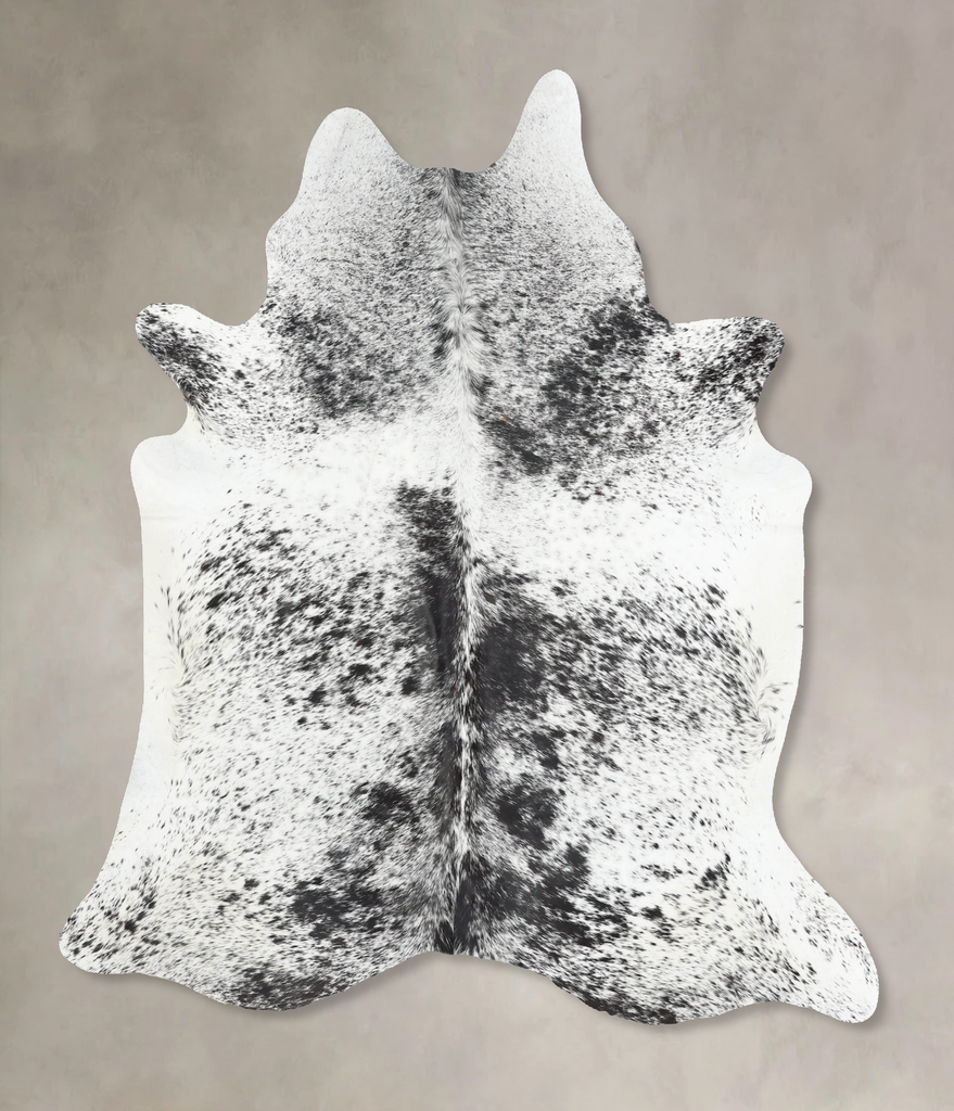 Salt and Pepper Black X-Large Brazilian Cowhide Rug 6'9"H x 6'0"W #B13391 by Hudson Hides