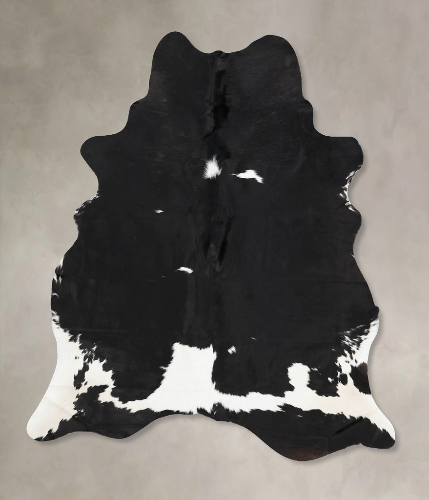 Black and White X-Large Brazilian Cowhide Rug 7'6"H x 5'11"W #B13392 by Hudson Hides