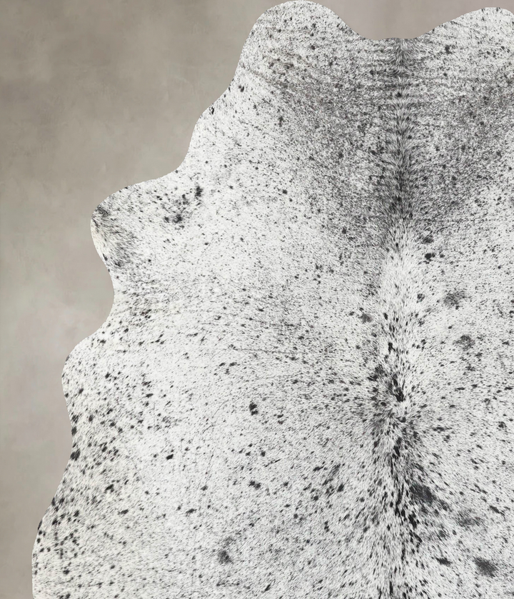 Salt and Pepper Black Large Brazilian Cowhide Rug 7'0"H x 5'8"W #B13400 by Hudson Hides