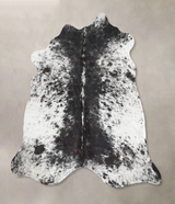 Salt and Pepper Black X-Large Brazilian Cowhide Rug 6'4"H x 6'5"W #B13404 by Hudson Hides