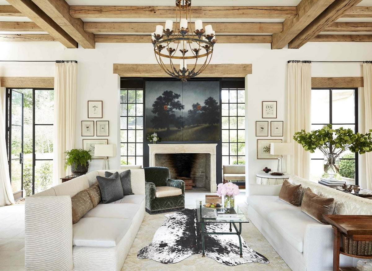 Salt and Pepper Black X-Large Brazilian Cowhide Rug 6'4"H x 6'5"W #B13404 by Hudson Hides