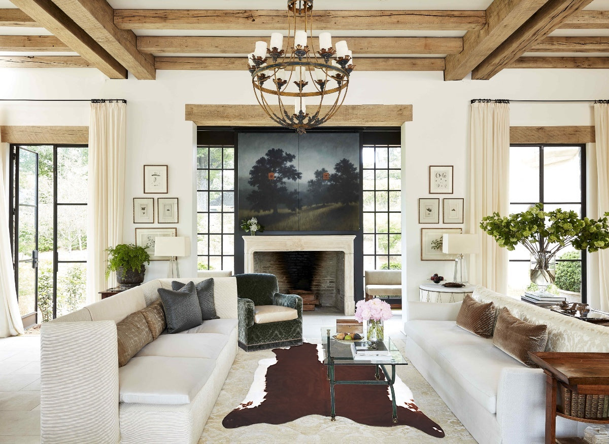 Hereford XX-Large Brazilian Cowhide Rug 8'1"H x 6'11"W #B13416 by Hudson Hides