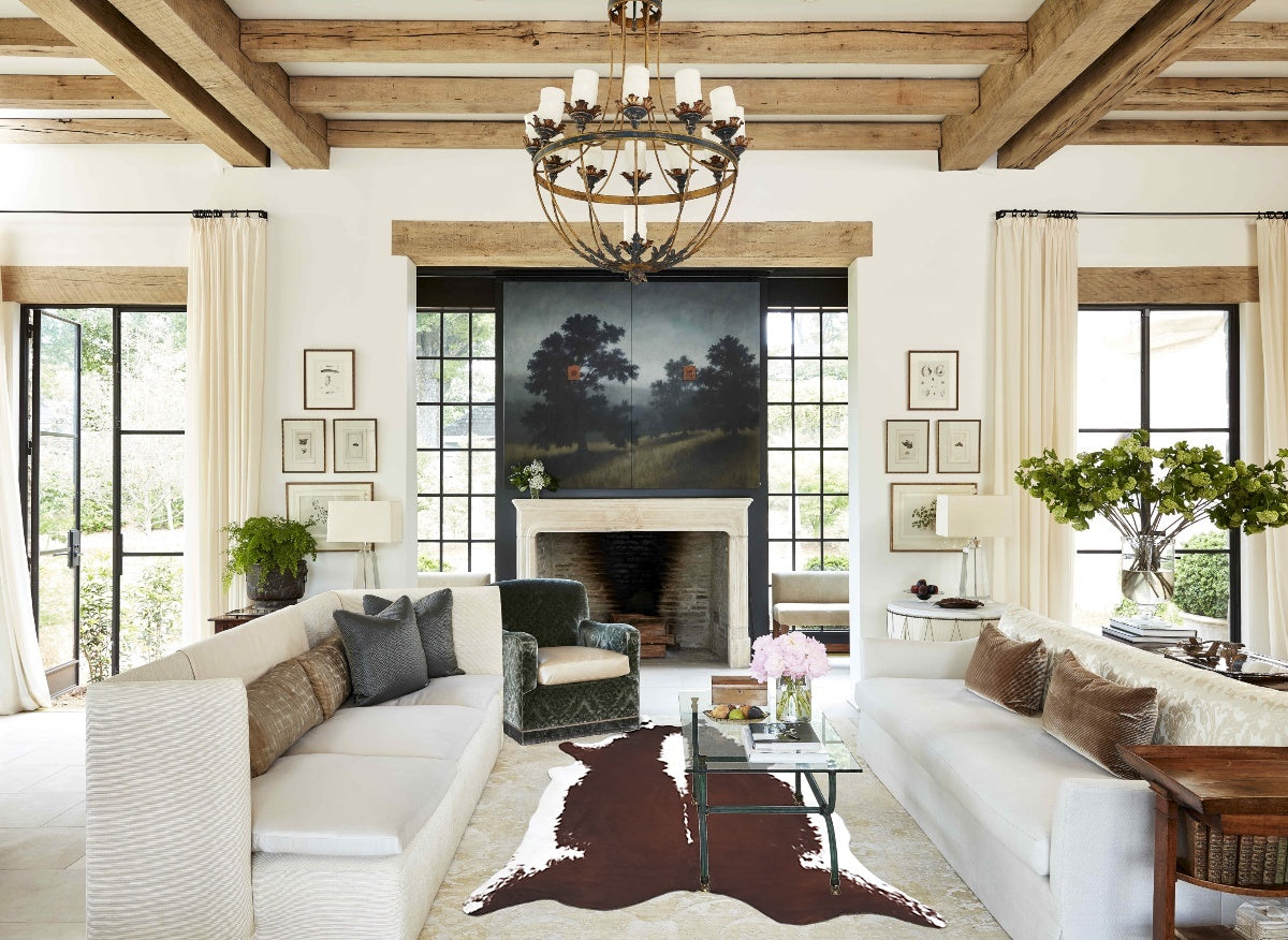Hereford XX-Large Brazilian Cowhide Rug 8'9"H x 7'6"W #B13417 by Hudson Hides