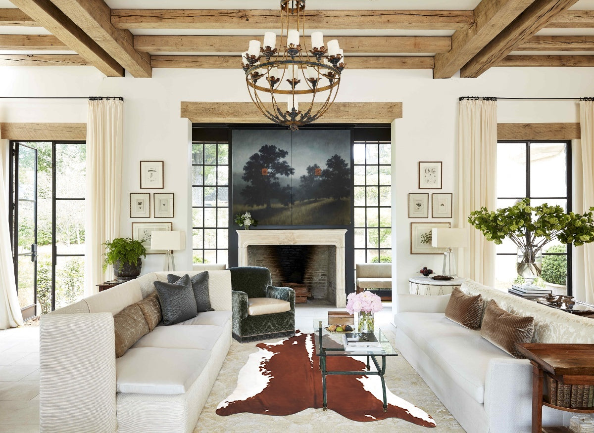 Hereford XX-Large Brazilian Cowhide Rug 8'9"H x 7'11"W #B13418 by Hudson Hides