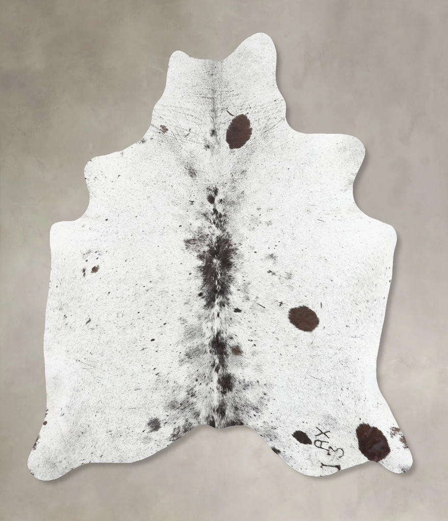 Salt and Pepper Black X-Large Brazilian Cowhide Rug 7'0"H x 6'2"W #B13422 by Hudson Hides