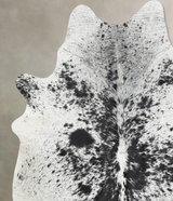 Salt and Pepper Black X-Large Brazilian Cowhide Rug 7'0"H x 6'3"W #B13425 by Hudson Hides