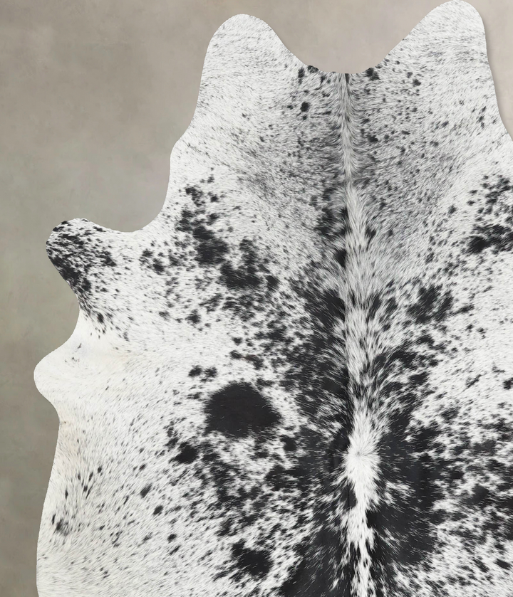 Salt and Pepper Black X-Large Brazilian Cowhide Rug 7'0"H x 6'3"W #B13425 by Hudson Hides