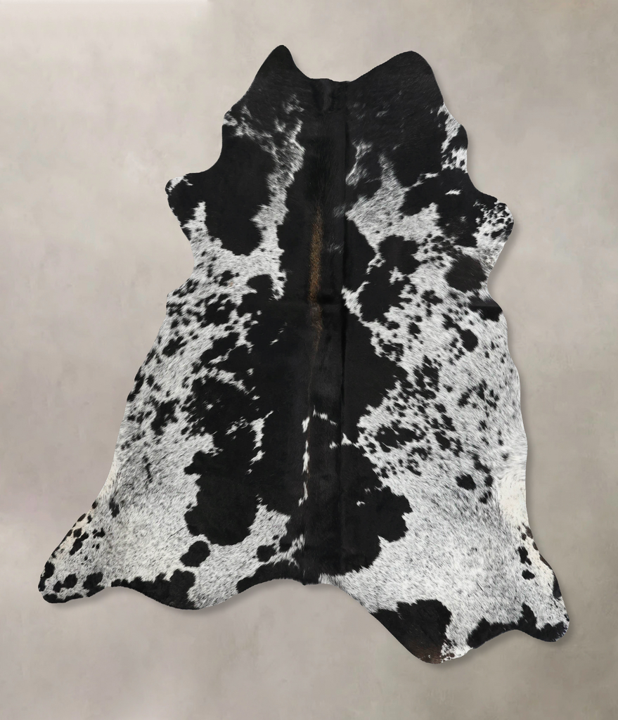 Salt and Pepper Black X-Large Brazilian Cowhide Rug 6'11"H x 6'7"W #B13427 by Hudson Hides