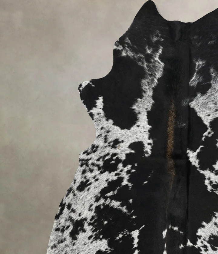 Salt and Pepper Black X-Large Brazilian Cowhide Rug 6'11"H x 6'7"W #B13427 by Hudson Hides