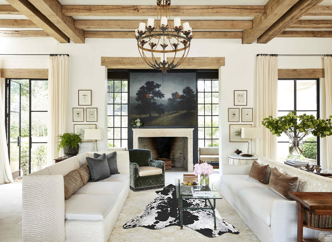 Salt and Pepper Black X-Large Brazilian Cowhide Rug 6'11"H x 6'7"W #B1