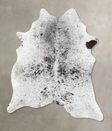 Salt and Pepper Black X-Large Brazilian Cowhide Rug 7'7"H x 6'0"W #B13429 by Hudson Hides