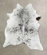 Salt and Pepper Black X-Large Brazilian Cowhide Rug 7'7"H x 6'0"W #B13429 by Hudson Hides