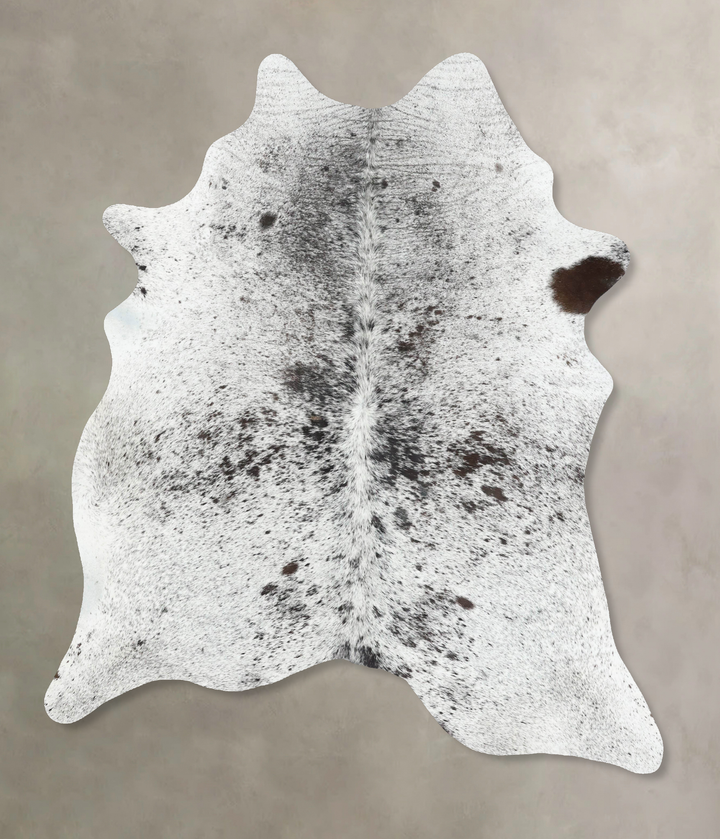 Salt and Pepper Black X-Large Brazilian Cowhide Rug 7'7"H x 6'0"W #B13429 by Hudson Hides