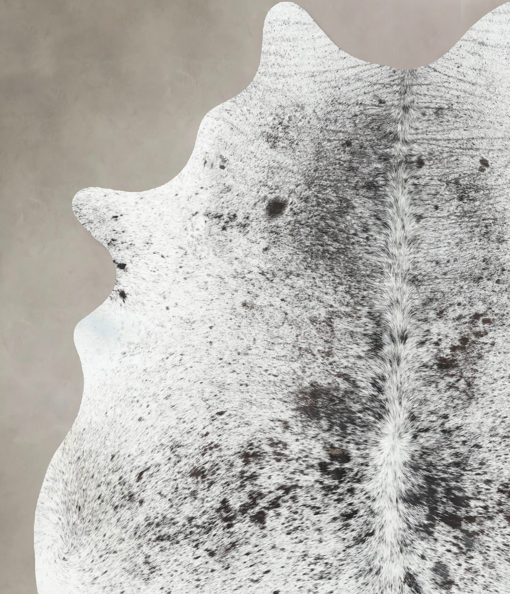 Salt and Pepper Black Cowhide Rug #B13429
