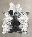 Salt and Pepper Black Large Brazilian Cowhide Rug 7'0"H x 5'0"W #B13431 by Hudson Hides