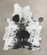 Salt and Pepper Black Large Brazilian Cowhide Rug 7'0"H x 5'0"W #B13431 by Hudson Hides