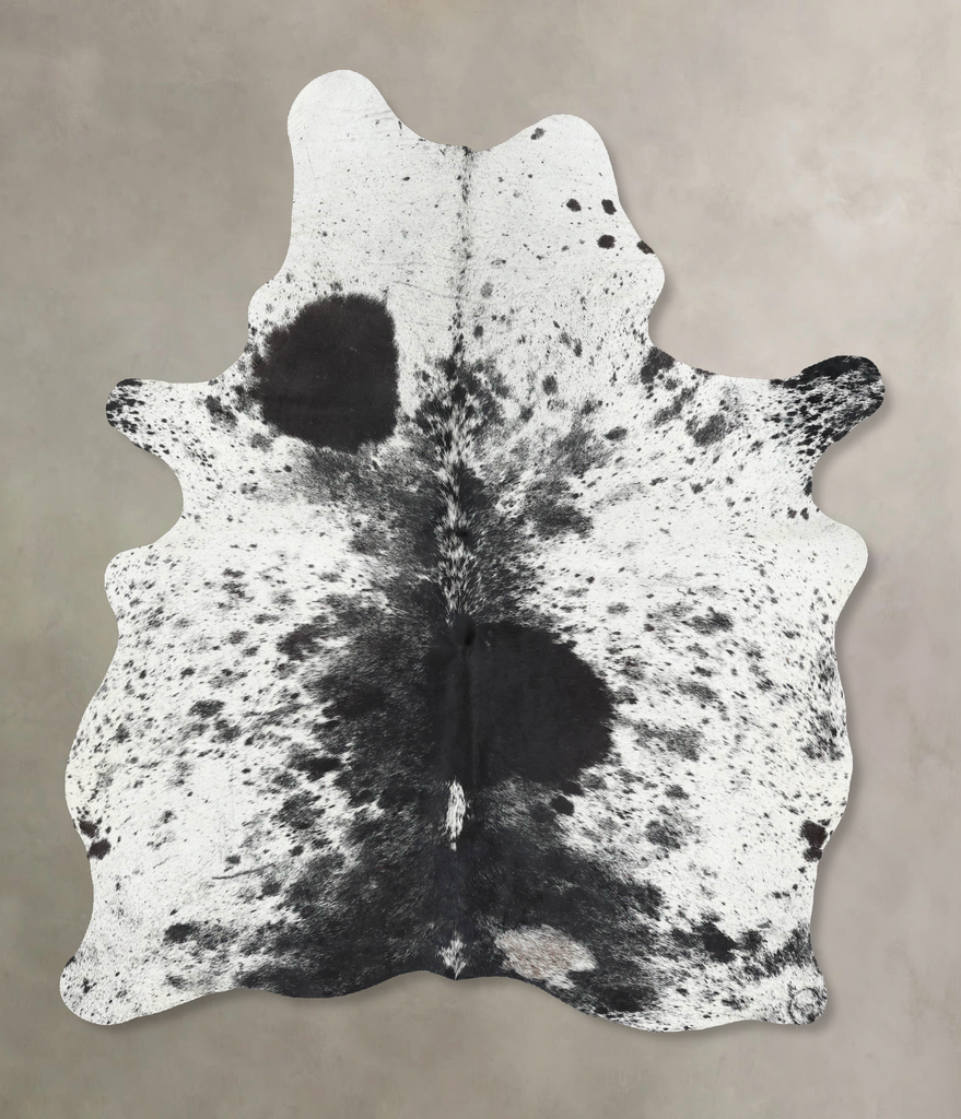 Salt and Pepper Black Large Brazilian Cowhide Rug 7'0"H x 5'0"W #B13431 by Hudson Hides