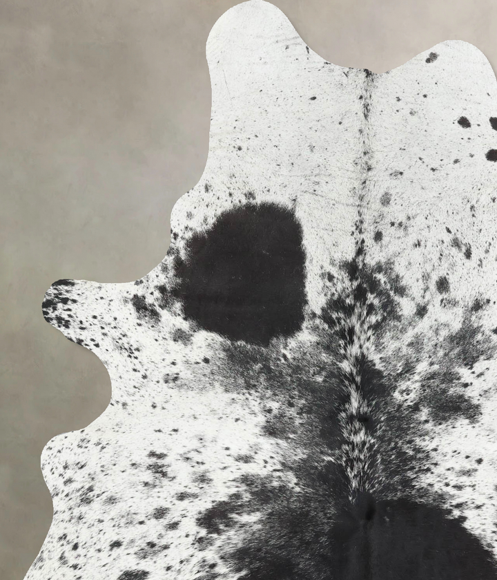 Salt and Pepper Black Large Brazilian Cowhide Rug 7'0"H x 5'0"W #B13431 by Hudson Hides