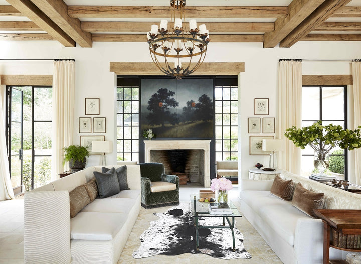 Salt and Pepper Black Large Brazilian Cowhide Rug 7'0"H x 5'0"W #B13431 by Hudson Hides