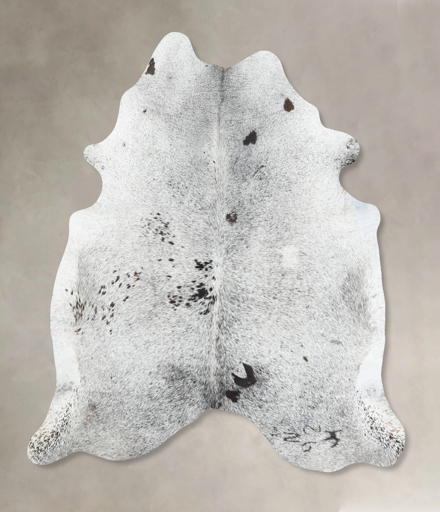Salt and Pepper Black X-Large Brazilian Cowhide Rug 7'5"H x 6'3"W #B13433 by Hudson Hides