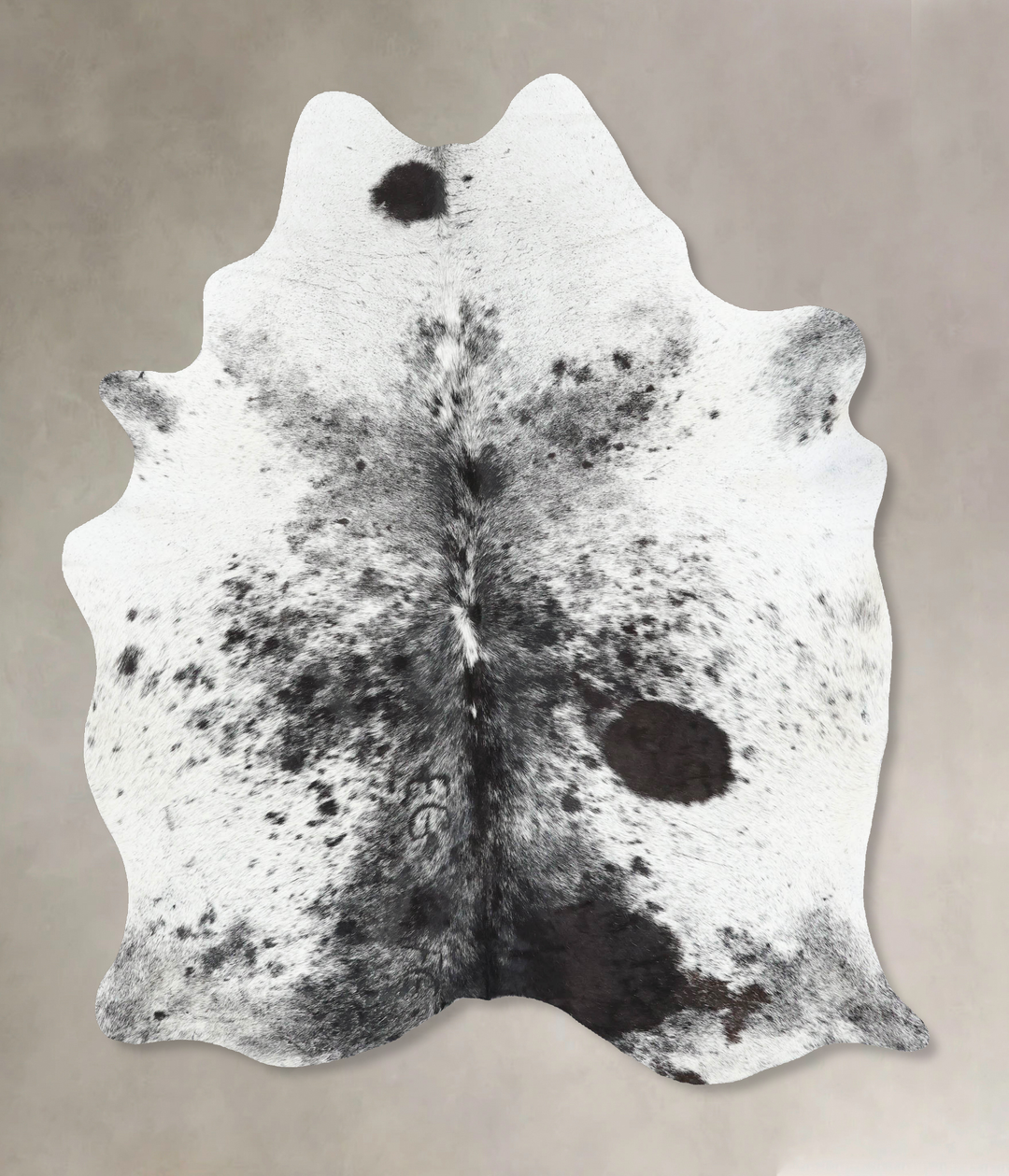Salt and Pepper Black Large Brazilian Cowhide Rug 7'1"H x 5'7"W #B1343