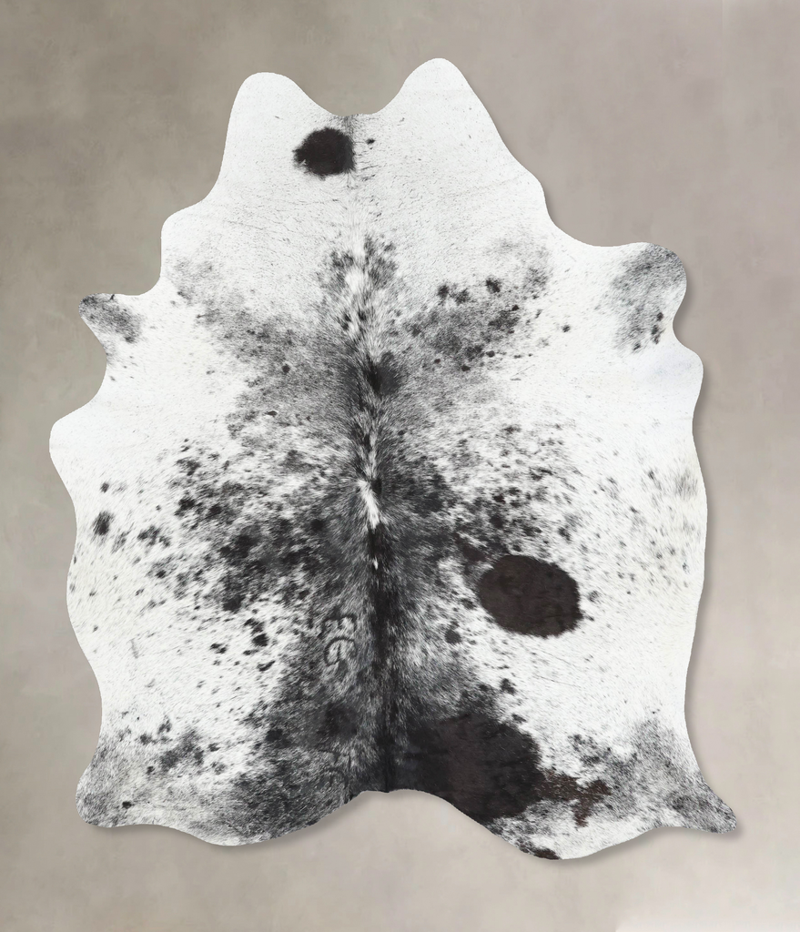 Salt and Pepper Black Large Brazilian Cowhide Rug 7'1"H x 5'7"W #B13435 by Hudson Hides