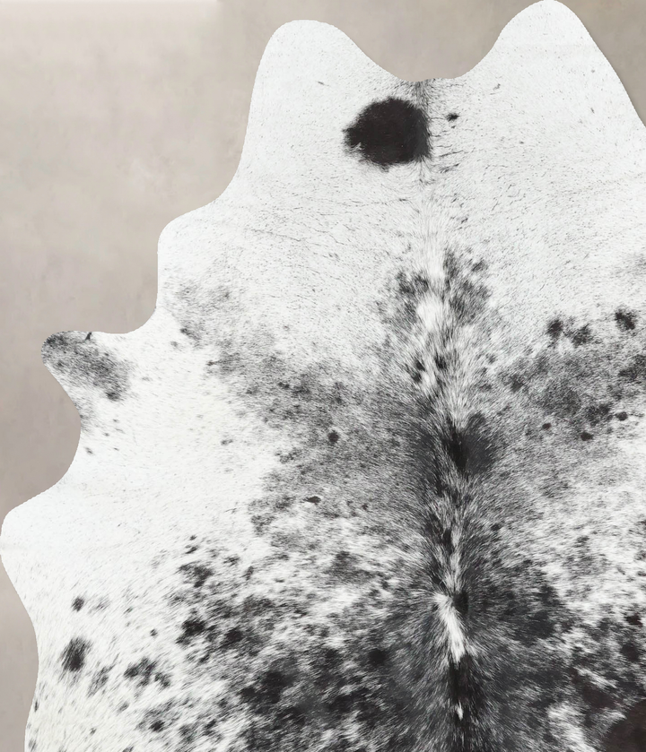 Salt and Pepper Black Large Brazilian Cowhide Rug 7'1"H x 5'7"W #B13435 by Hudson Hides