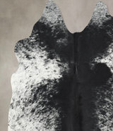 Salt and Pepper Black X-Large Brazilian Cowhide Rug 6'7"H x 6'6"W #B13436 by Hudson Hides
