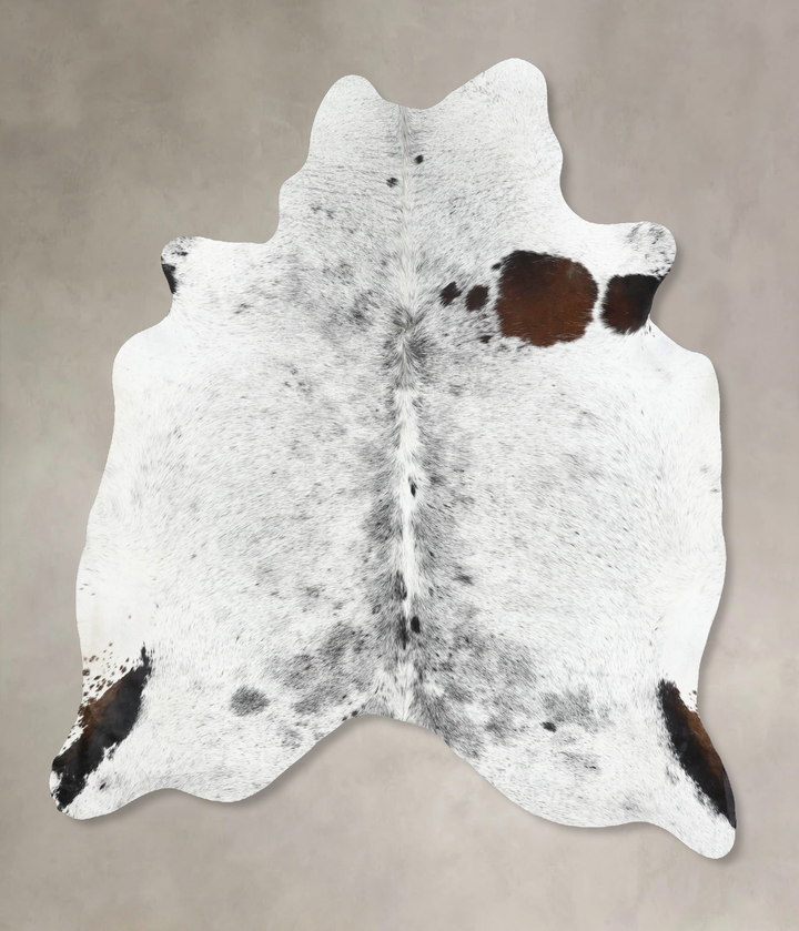 Salt and Pepper Black X-Large Brazilian Cowhide Rug 7'0"H x 6'2"W #B13442 by Hudson Hides