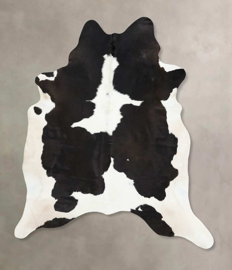 Black and White X-Large Brazilian Cowhide Rug 7'6"H x 6'4"W #B13443 by Hudson Hides