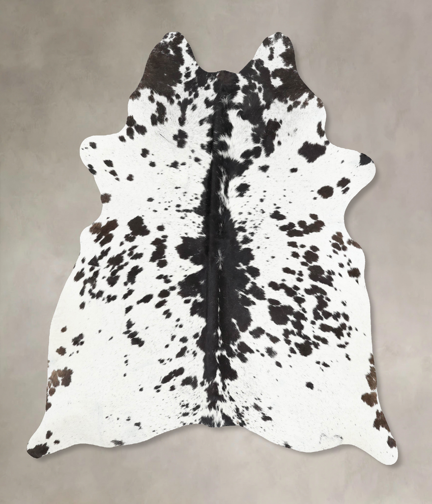 Salt and Pepper Black Large Brazilian Cowhide Rug 6'7"H x 5'6"W #B13452 by Hudson Hides