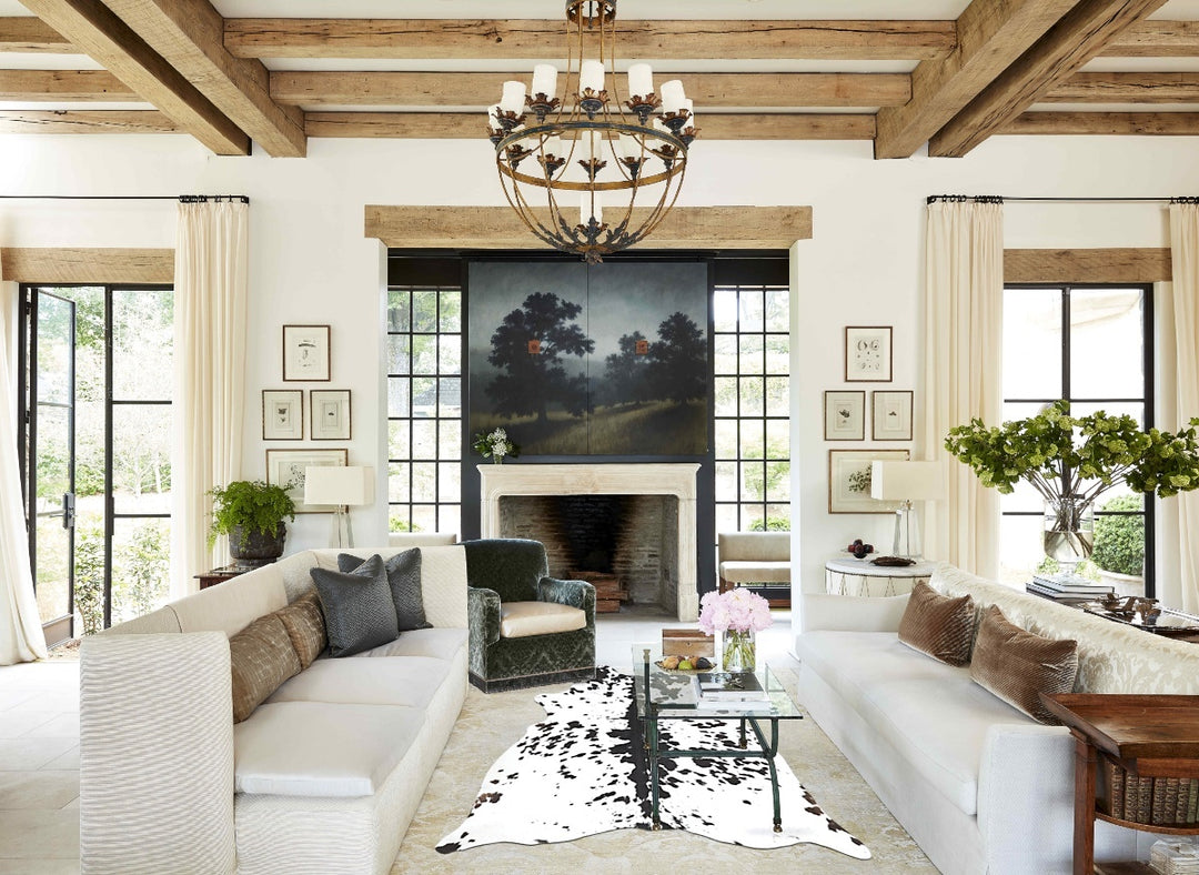 Salt and Pepper Black Large Brazilian Cowhide Rug 6'7"H x 5'6"W #B1345