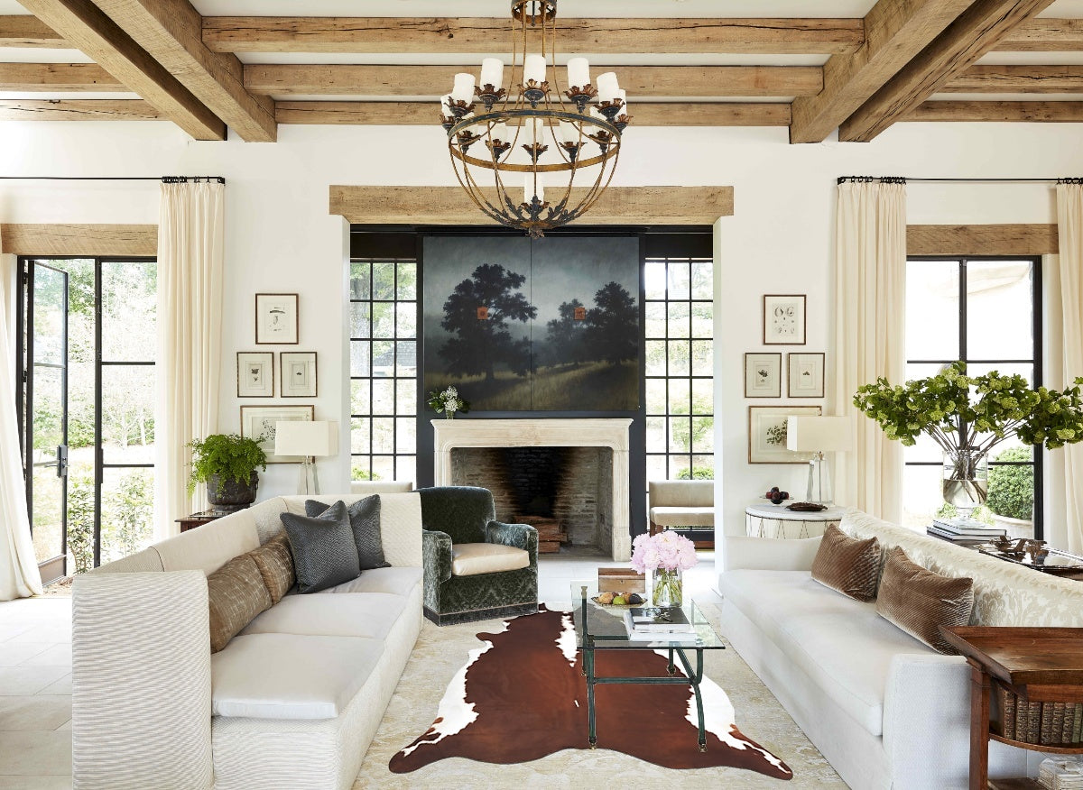 Hereford XX-Large Brazilian Cowhide Rug 8'8"H x 7'1"W #B13454 by Hudson Hides