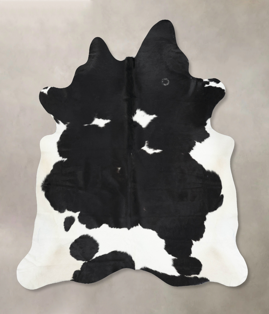 Black and White XX-Large Brazilian Cowhide Rug 7'11"H x 7'1"W #B13461 by Hudson Hides