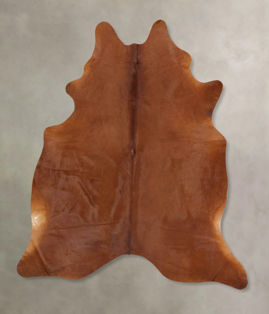 Solid Brown X-Large Brazilian Cowhide Rug 7'9"H x 6'3"W #B13470 by Hudson Hides