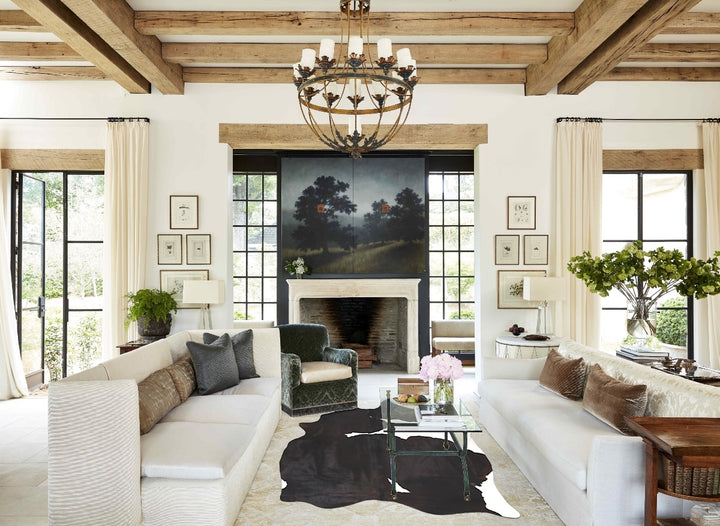 Black and White X-Large Brazilian Cowhide Rug 7'9"H x 6'2"W #B13476 by Hudson Hides