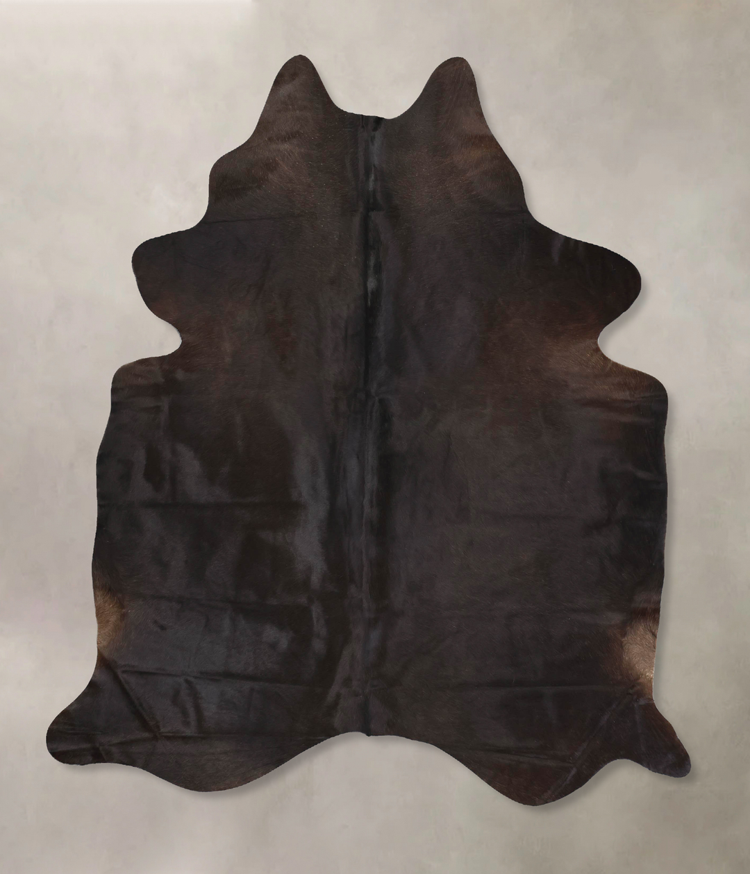 Solid Black X-Large Brazilian Cowhide Rug 7'5"H x 6'4"W #B13478 by Hud