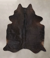 Solid Black X-Large Brazilian Cowhide Rug 7'5"H x 6'4"W #B13478 by Hudson Hides