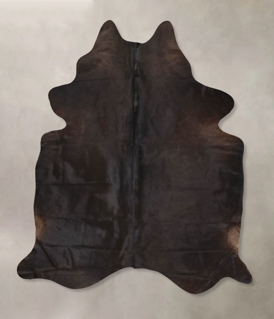 Solid Black X-Large Brazilian Cowhide Rug 7'5"H x 6'4"W #B13478 by Hudson Hides