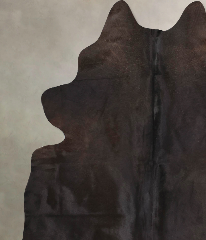 Solid Black X-Large Brazilian Cowhide Rug 7'5"H x 6'4"W #B13478 by Hudson Hides