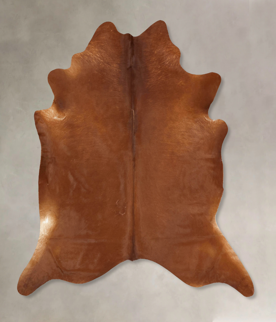 Solid Brown XX-Large Brazilian Cowhide Rug 7'9"H x 7'2"W #B13481 by Hudson Hides